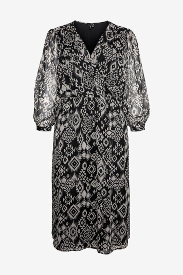 Vero Moda Curve - Kjole vmcGema Gil L/S 7/8 Dress Wvn Curve - Svart