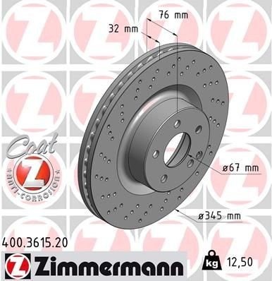 ZIMMERMANN 400.3615.20 Bremseskive