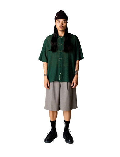 Woodbird Wbwang Knit Shirt Green L Woodbird Wbwang Knit Shirt Green L