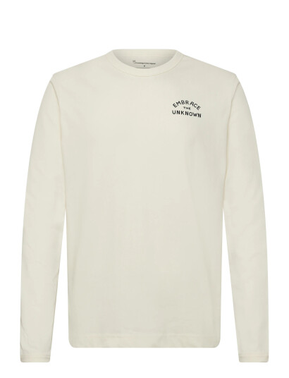 Knowledge Cotton Apparel Organic Cotton Long Sleeved T-Shirt - Cream - XL
