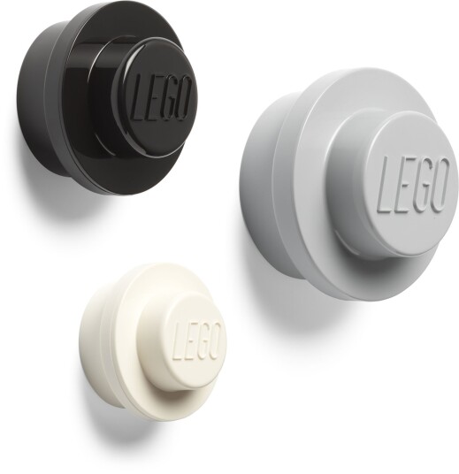 LEGO Storage Wall hangers 3 pk LEGO knagg til barnerommet grå, sort og hvit LEGO Storage Wall hangers 3 pk LEGO knagg til barnerommet grå, sort og hvit