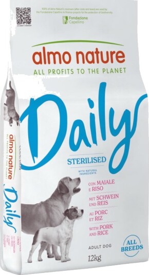 Almo Nature Daily Sterilised All Breeds Tørrfôr Svin & Ris 2x12kg