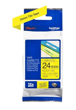 Brother Tape 24mm Tze-651 Svart/gul Brother Tape 24mm Tze-651 Svart/gul