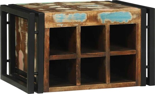 vidaXL Vinhylle Flerfarget 46 x 35 x 27.5 cm Massivt gjenvunnet tre