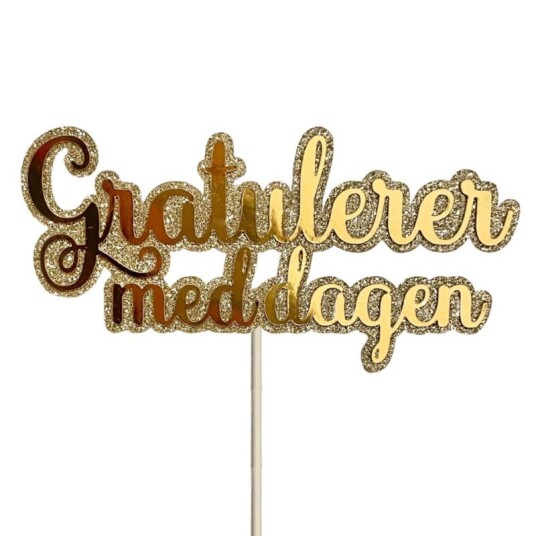 Kaketopp Gratulerer Med Dagen i Gullfarge Kaketopp Gratulerer Med Dagen i Gullfarge