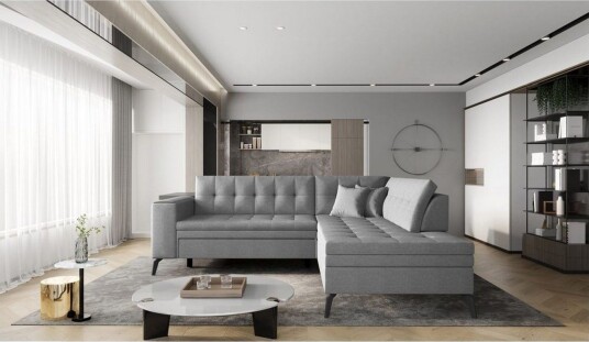 Seksjon Eltap Lanvin 260x210x93 cm Flores 4 Lys Grå Høyre Seksjon Eltap Lanvin 260x210x93 cm Flores 4 Lys Grå Høyre