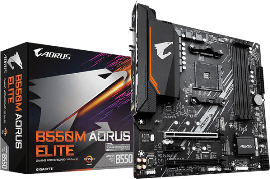 Gigabyte B550M AORUS ELITE Micro-ATX Hovedkort med AMD AM4 Socket for Ryzen 3, 5, 7 Gigabyte B550M AORUS ELITE Micro-ATX Hovedkort med AMD AM4 Socket for Ryzen 3, 5, 7