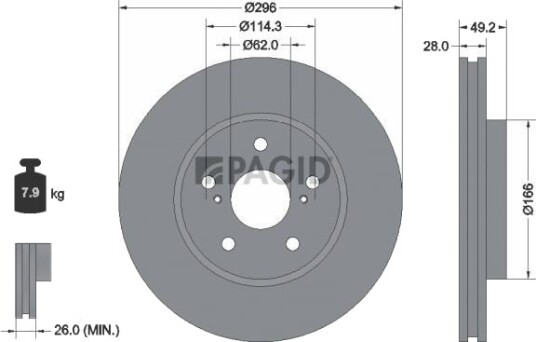 PAGID 54358N Bremseskive