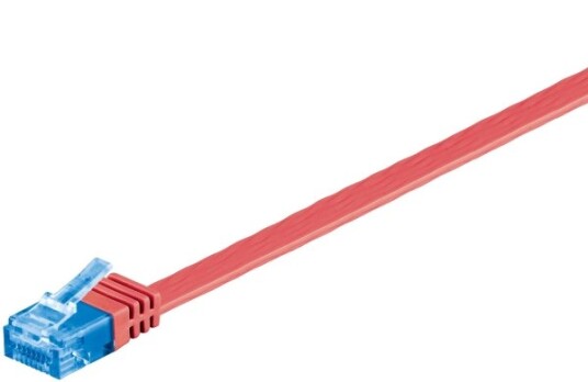 Goobay Cat 6A Flat Tilkoblingskabel U/Utp Rød - Kabellengde 5 M