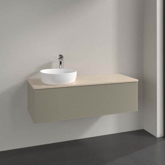 Villeroy & Boch Antao Servantskap med 1 skuff 120x50x36 cm u/lys Steingrå/Crème Villeroy & Boch Antao Servantskap med 1 skuff 120x50x36 cm u/lys Steingrå/Crème