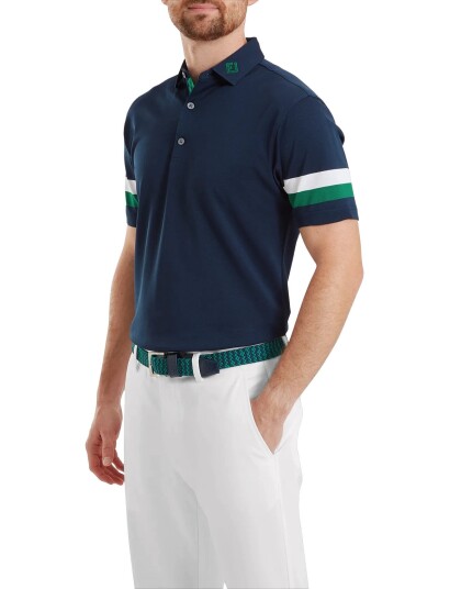FootJoy Sleeve Stripe Pique   Navy   L