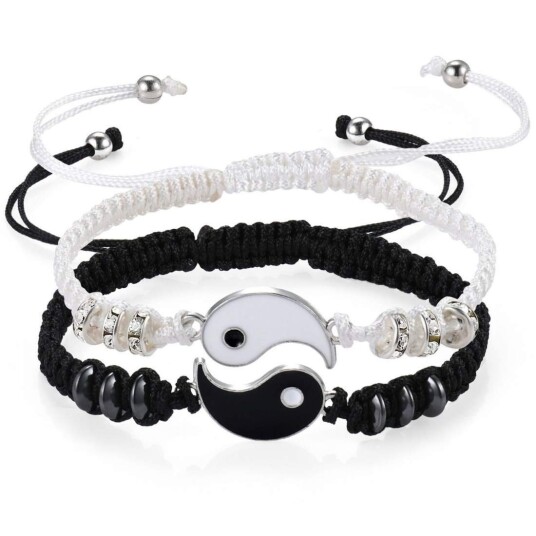 Matchende knopper armbånd - yin og yang Matchende knopper armbånd - yin og yang