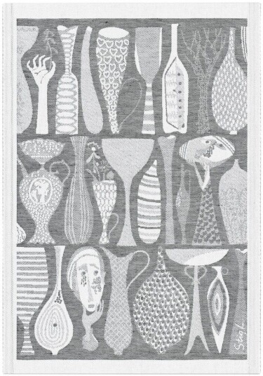 Ekelund Linneväveri Pottery kjøkkenhåndkle 35x50 cm Svart Ekelund Linneväveri Pottery kjøkkenhåndkle 35x50 cm Svart