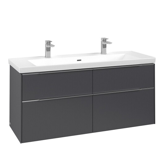 Villeroy & Boch  Subway 3.0 Servantskap m/4 skuffer 1272x576x478 mm Grafitt Matt