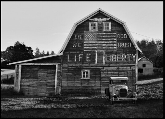 American Barn and Car Plakat / 100x150 American Barn and Car Plakat / 100x150