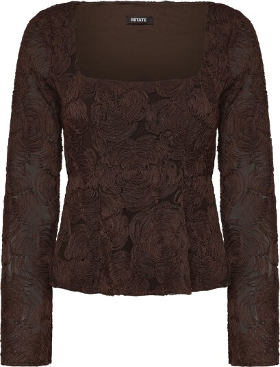 ROTATE Flower Mesh Top Brown 40 ROTATE Flower Mesh Top Brown 40