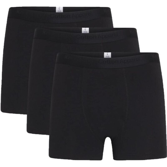 KnowledgeCotton Apparel Anker 3-Pack Underwear Black Jet