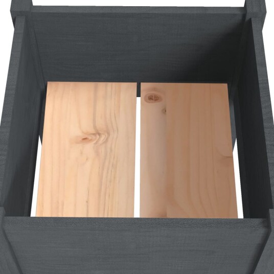vidaXL Plantekasse 40x40x70 cm heltre furu grå