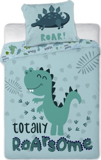 Baby Dino Rawr Junior Sengetøy 100X135 Cm 100 % Bomull