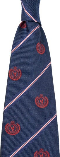 Rebeloup Reppstripe Crest Silk Tie Blå ONE SIZE Rebeloup Reppstripe Crest Silk Tie Blå ONE SIZE