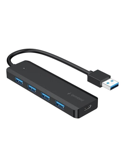 Gembird UHB U3P4P 02 hub 4 ports USB hub USB 3.2 4 porter Svart UHB U3P4P 02 Gembird UHB U3P4P 02 hub 4 ports USB hub USB 3.2 4 porter Svart UHB U3P4P 02