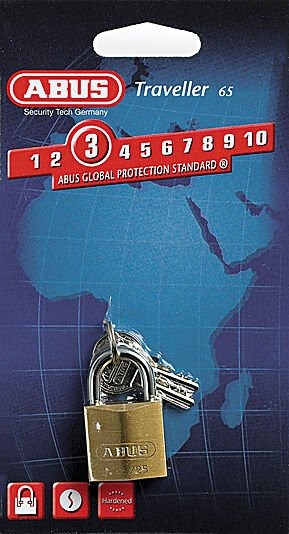 Abus hengelås 65/25 i messing
