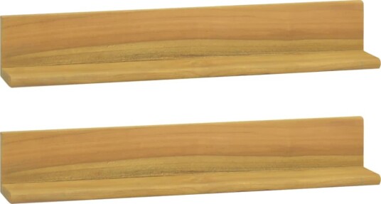 vidaXL Vegghyller 2 stk 60x10x10 cm heltre teak