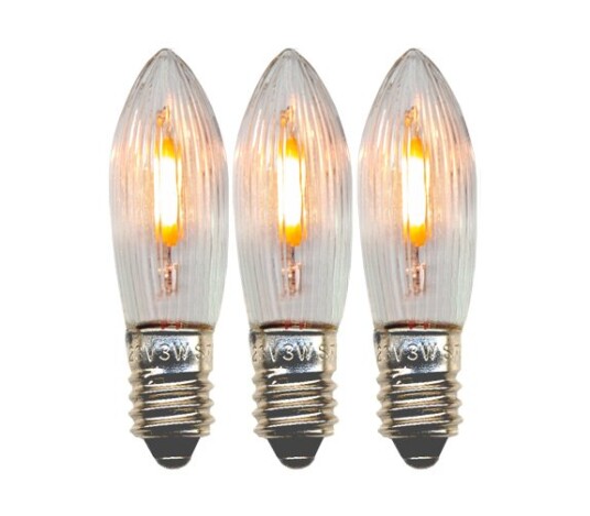 Star Trading Res.pære Universal LED E10 23-55V 0,2W 5,5lm 2100K klar 3-pk