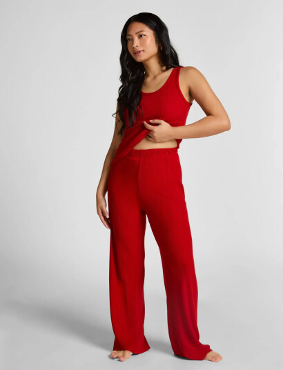 Hunkemöller Brushed Jersey Trousers Red L Hunkemöller Brushed Jersey Trousers Red L