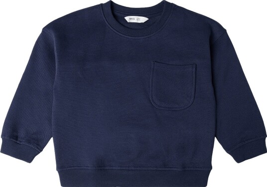 Mango Oversized Sweatshirt With Pocket   NAVY   98