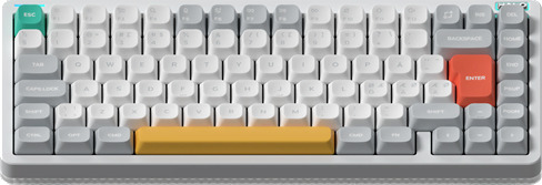 NuPhy Halo75 V2 Gamingtastatur Trådløs - Gasket Mounts - Ergonomisk - Ionic White - Lemon