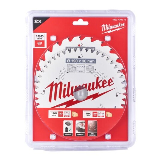 Milwaukee 4932479574 Sagblad Ø190/30 mm 24/48T Maskintilbehør & forbruk Milwaukee 4932479574 Sagblad Ø190/30 mm 24/48T Maskintilbehør & forbruk