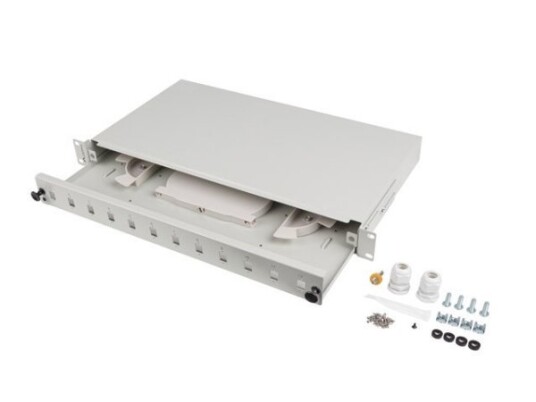 Lanberg Fop1-12Ss-Lds Patch Panel Grå Akrylonitril-Butadien-Styren (Abs) Stål 1U Rektangulær 48,3 Cm (19")