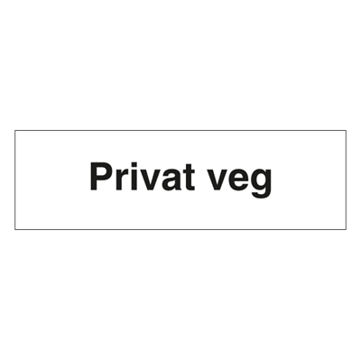 Jo Safety Privat veg skilt 225 x 800 mm 3 alu-sandwich med refleks overflate 6309103