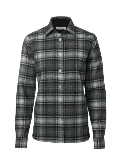 Chevalier Champ Wool Overshirt Women Charcoal Checked 46W 46