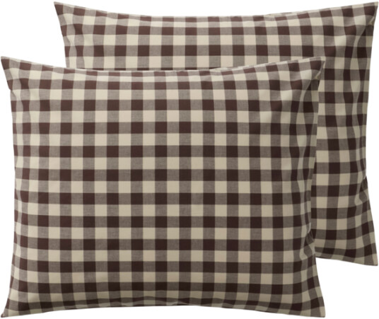 LAUREN putetrekk 2-pakning 60x50 cm økologisk Brun/beige
