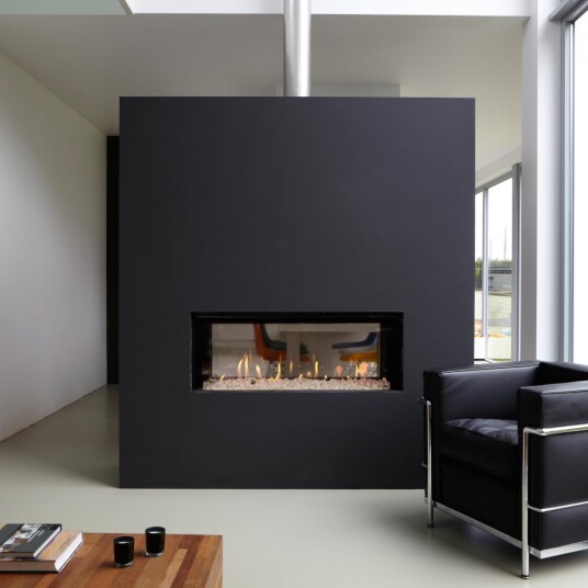 M-Design Luna 1150DH Diamond svart gasspeis - tunnelpeis med gjennomsyn