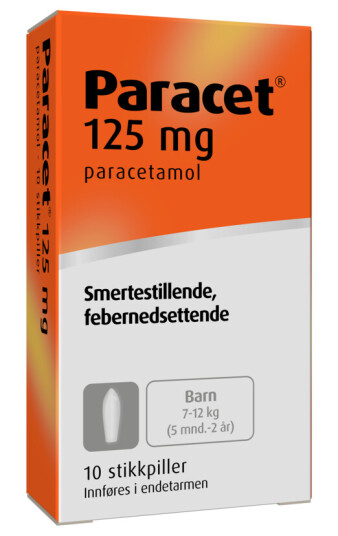 Paracet stikkpille 125 mg 10 STK