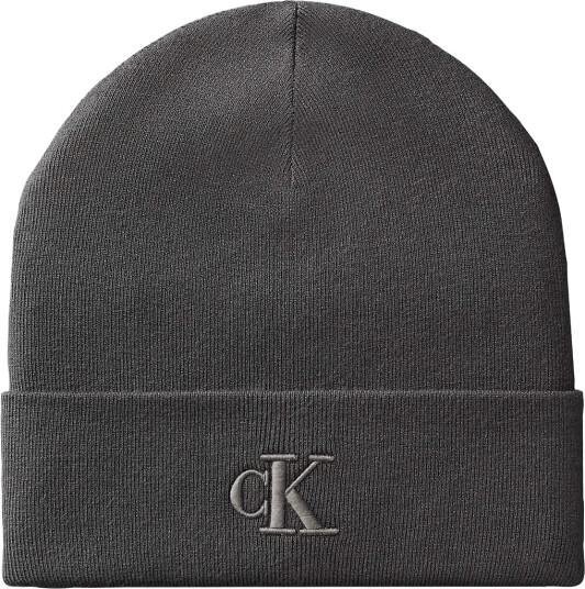 Calvin Klein Ck Fine Rib Beanie - Grey - ONE SIZE