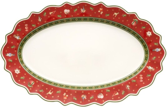 Villeroy & Boch Toy's Delight serveringsfat oval 31x50 cm Hvit rød