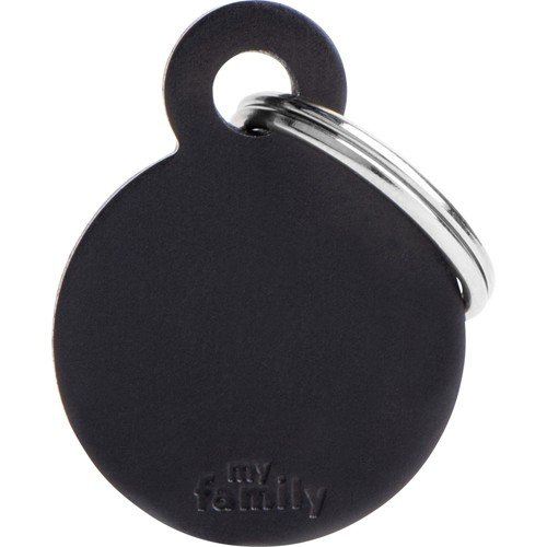 Myfamily Aluminium ID-tag for Hundehalsbånd - Sort - 32x39 mm