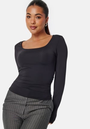ONLY Onlea L/S 2-WAY DEEP NECK TOP Black XL ONLY Onlea L/S 2-WAY DEEP NECK TOP Black XL