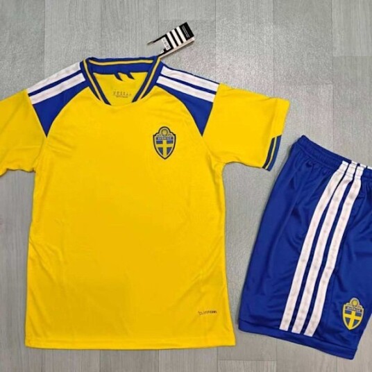 VM 2026 Fotballsett for barn – Trøye og shorts – Lett og pustende treningsdress *Sveriges hjemmekamper den 26. og 27.