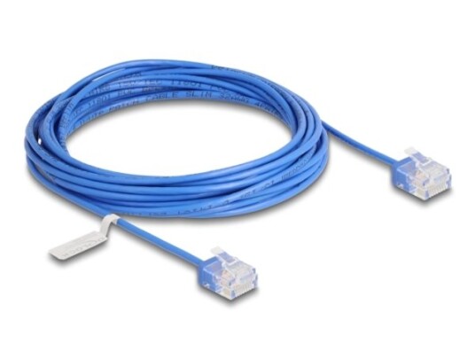Delock Rj45 Nettverkskabel Cat.6 Utp Ultra Slim 5 M Blå Med Korte Plugger