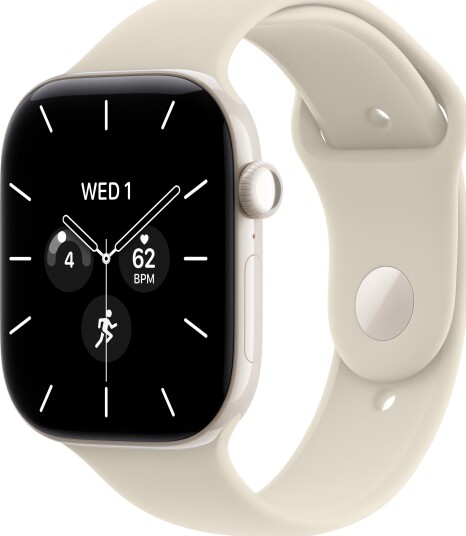 Apple Watch Series 12 46mm CEL (perlehvit keramikk/sand Sport Band) S/M