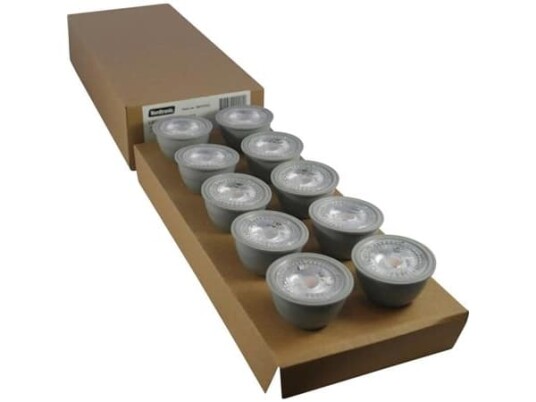 NORDTRONIC LED lyskilde GU10 4,8W 3000K 400 lumen dæmpbr 10 stk. pakke NORDTRONIC LED lyskilde GU10 4,8W 3000K 400 lumen dæmpbr 10 stk. pakke
