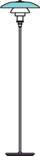 Louis Poulsen PH 3½-2½ Gulvlampe Glasskjermer Overskjerm Louis Poulsen PH 3½-2½ Gulvlampe Glasskjermer Overskjerm