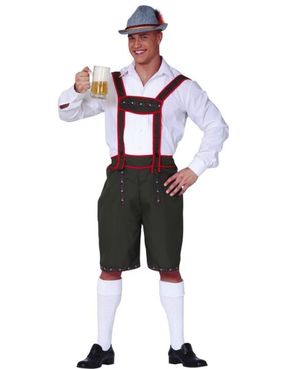 Mørk Grønn Lederhosen med Seler Mørk Grønn Lederhosen med Seler