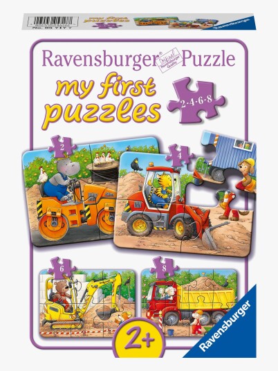 Ravensburger 05717 Puslespill 2/4/6/8 Brikker Dyr på Byggeplassen