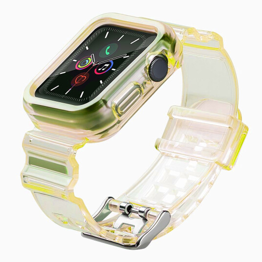 Hurtel Light silikonrem med deksel til Apple Watch 42mm Gul